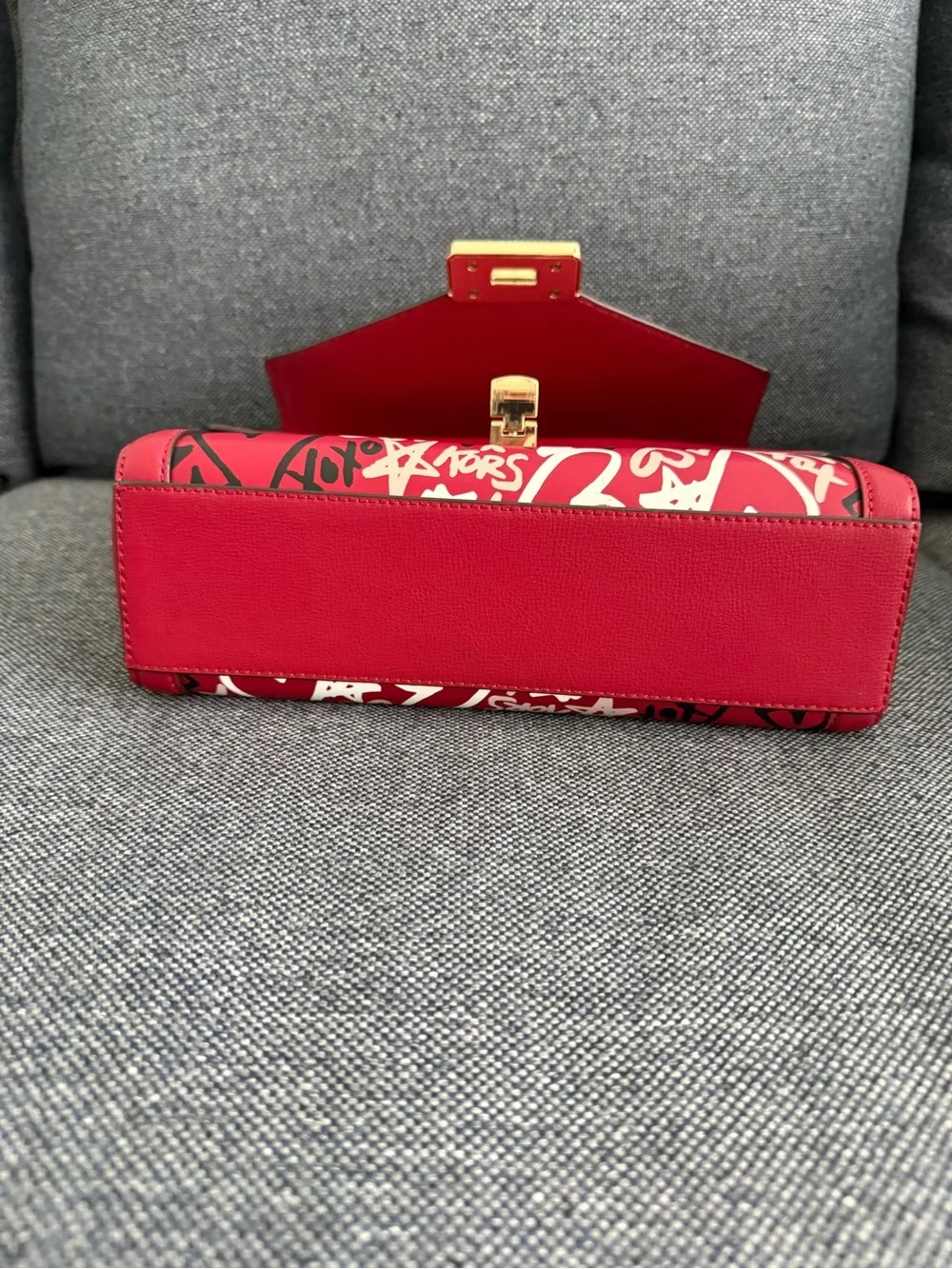 Michael Kors Red and Cream Graffiti Love Satchel